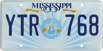 MS license plate YTR768