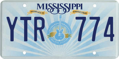 MS license plate YTR774