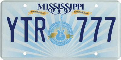 MS license plate YTR777