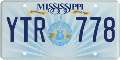 MS license plate YTR778