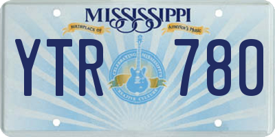 MS license plate YTR780