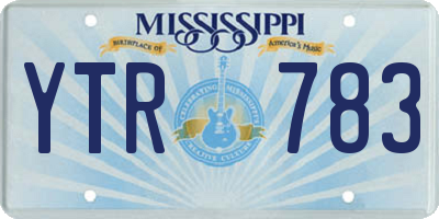 MS license plate YTR783