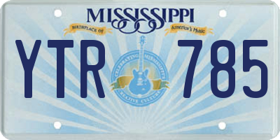 MS license plate YTR785