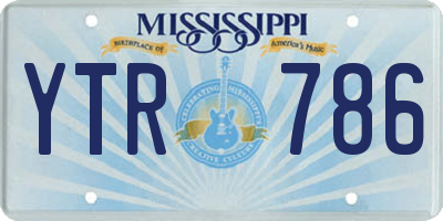MS license plate YTR786