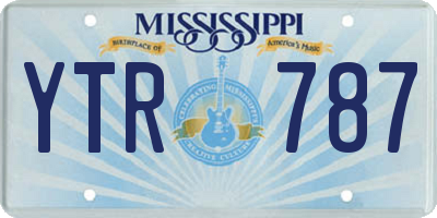MS license plate YTR787