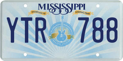 MS license plate YTR788