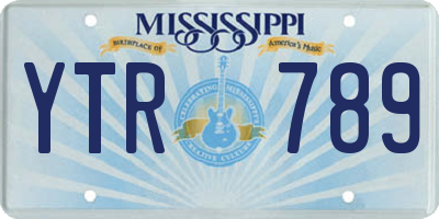 MS license plate YTR789