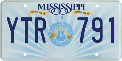 MS license plate YTR791