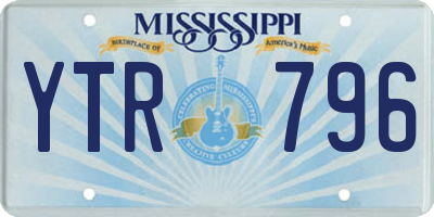 MS license plate YTR796
