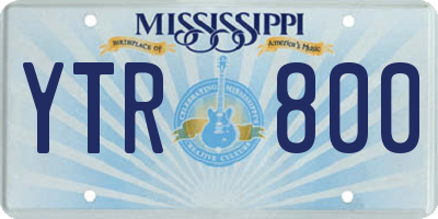 MS license plate YTR800