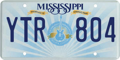 MS license plate YTR804
