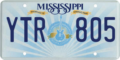 MS license plate YTR805