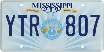 MS license plate YTR807