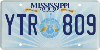 MS license plate YTR809