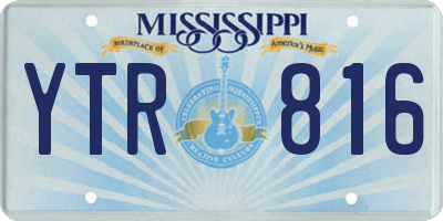 MS license plate YTR816