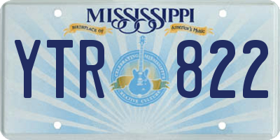 MS license plate YTR822