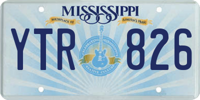 MS license plate YTR826