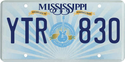 MS license plate YTR830