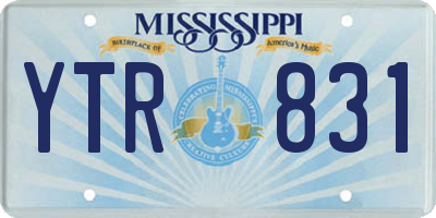 MS license plate YTR831