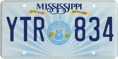 MS license plate YTR834