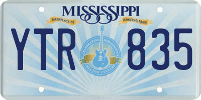 MS license plate YTR835