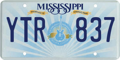 MS license plate YTR837
