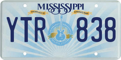 MS license plate YTR838