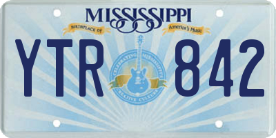 MS license plate YTR842