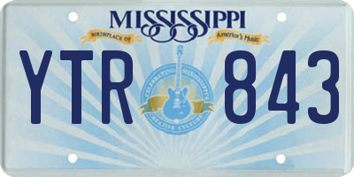 MS license plate YTR843
