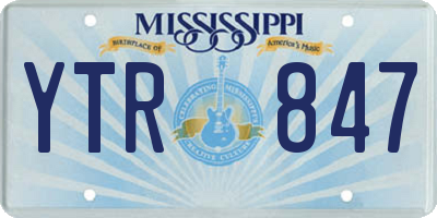 MS license plate YTR847