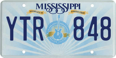 MS license plate YTR848
