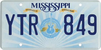 MS license plate YTR849