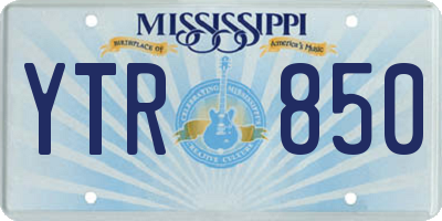 MS license plate YTR850