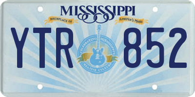 MS license plate YTR852