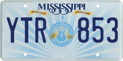 MS license plate YTR853