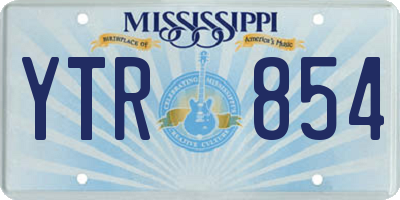 MS license plate YTR854