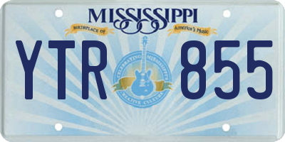 MS license plate YTR855