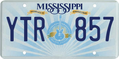 MS license plate YTR857