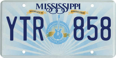 MS license plate YTR858