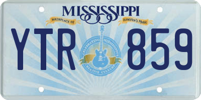 MS license plate YTR859