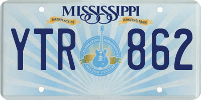 MS license plate YTR862