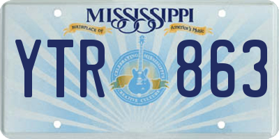 MS license plate YTR863