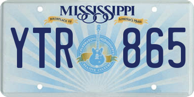 MS license plate YTR865