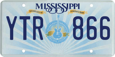 MS license plate YTR866