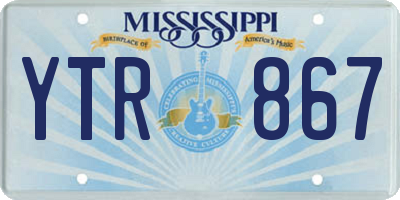 MS license plate YTR867