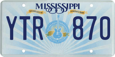 MS license plate YTR870