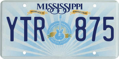 MS license plate YTR875