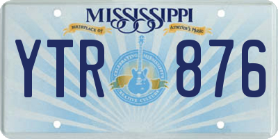MS license plate YTR876