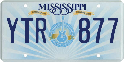 MS license plate YTR877