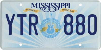 MS license plate YTR880